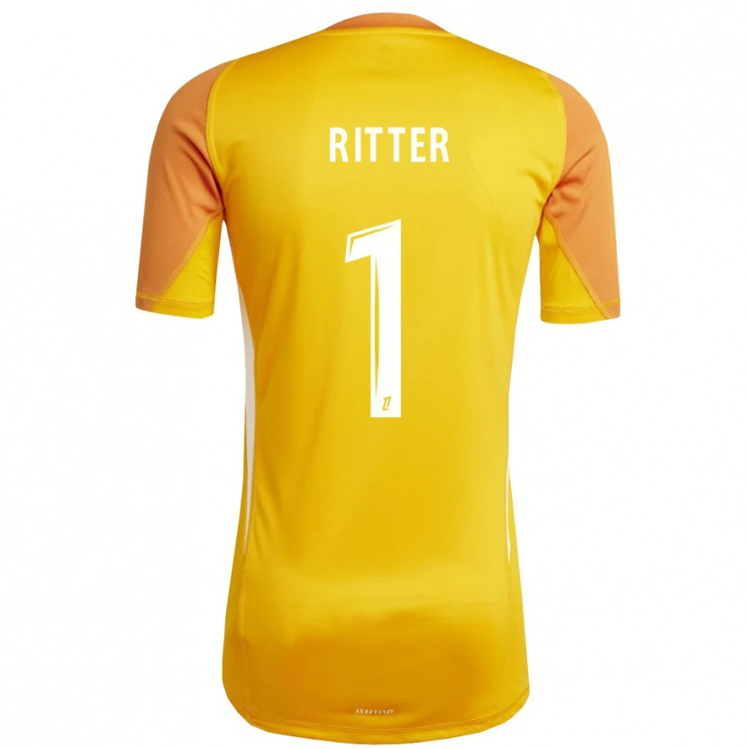 Danxen Mujer Camiseta Maxime Ritter #1 Naranja Blanco Portero Equipación 2025/26 La Camisa