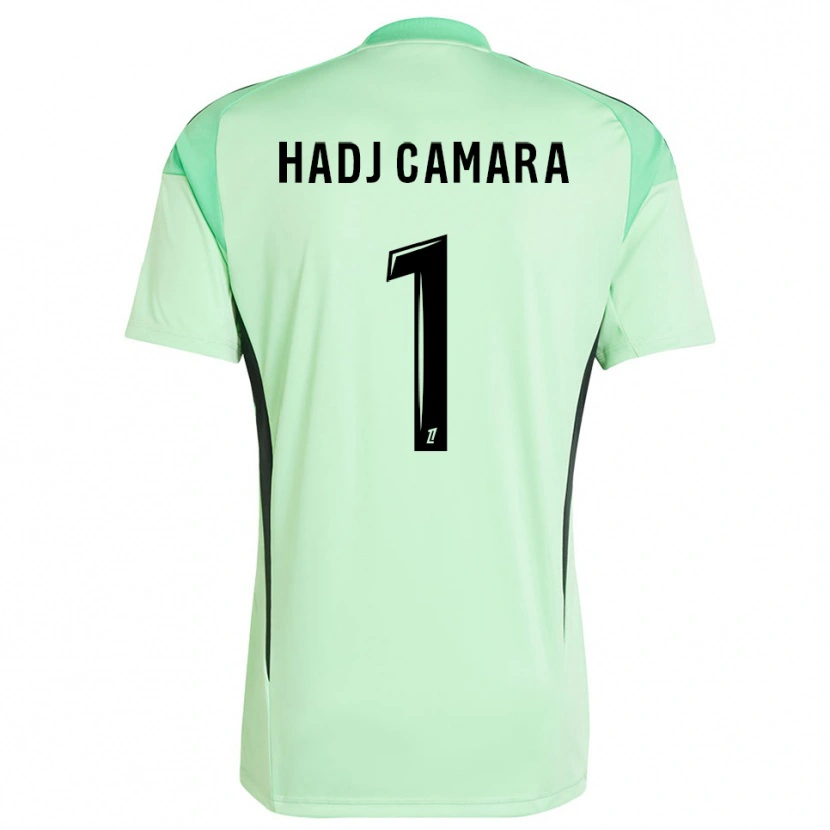 Danxen Mujer Camiseta El Hadj Camara #1 Verde Claro Negro Portero Equipación 2025/26 La Camisa