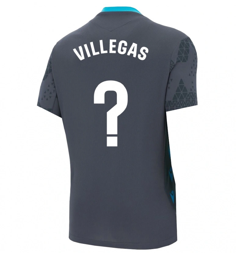 Danxen Mujer Camiseta Sergio Villegas #0 Gris Oscuro Negro Portero Equipación 2025/26 La Camisa