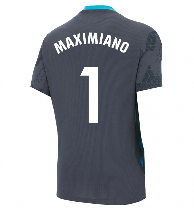 Danxen Mujer Camiseta Luís Maximiano #1 Gris Oscuro Negro Portero Equipación 2025/26 La Camisa