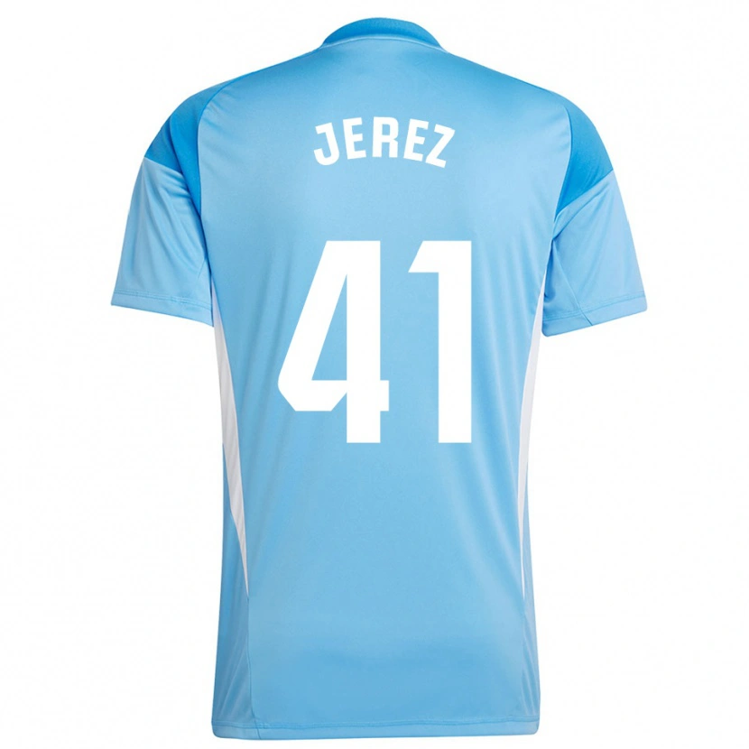Danxen Mujer Camiseta Adrián Jerez #41 Blanco Azul Cielo Portero Equipación 2025/26 La Camisa