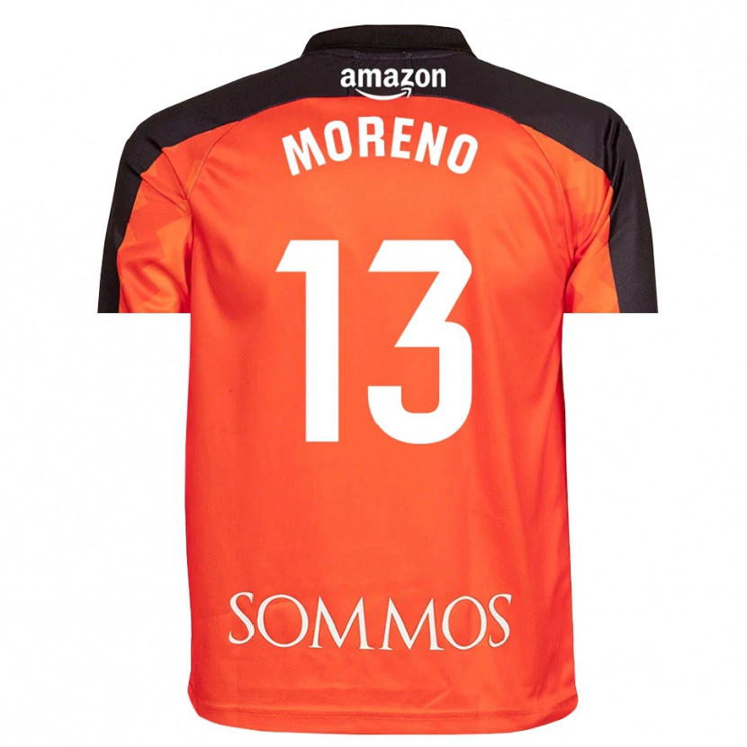 Danxen Mujer Camiseta Eloy Moreno #13 Naranja Negro Portero Equipación 2025/26 La Camisa