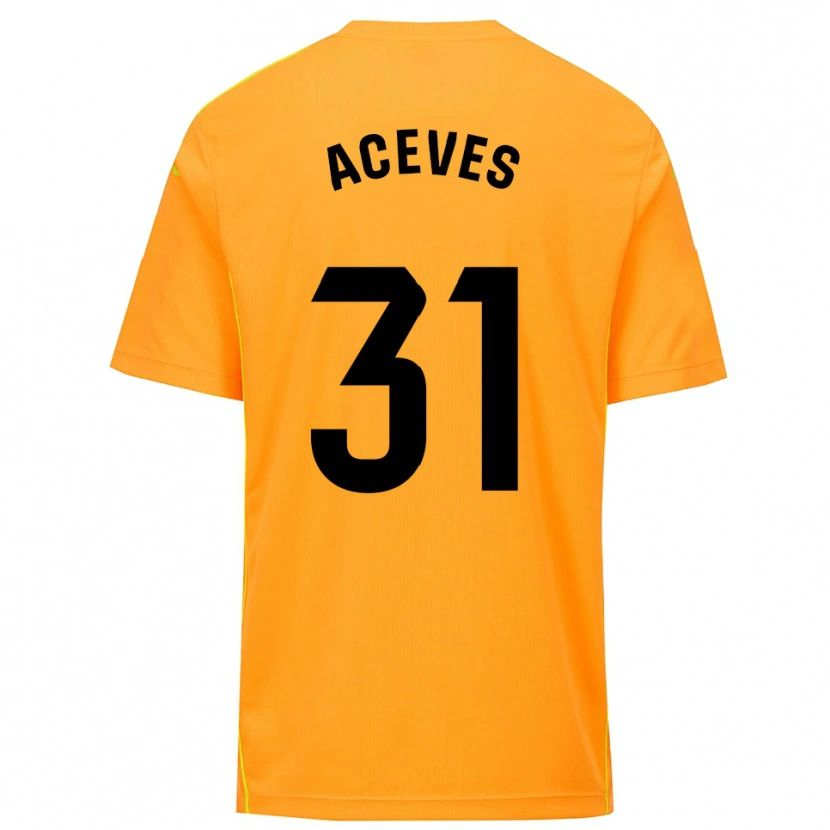 Danxen Mujer Camiseta Álvaro Aceves #31 Naranja Negro Portero Equipación 2025/26 La Camisa