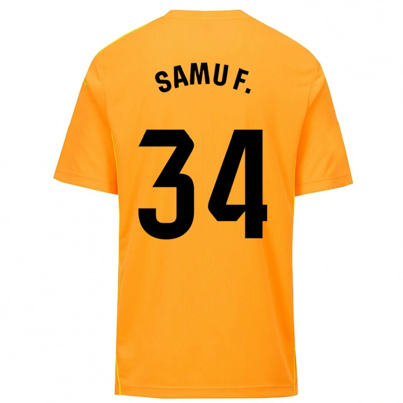 Danxen Mujer Camiseta Samu Fernández #34 Naranja Negro Portero Equipación 2025/26 La Camisa