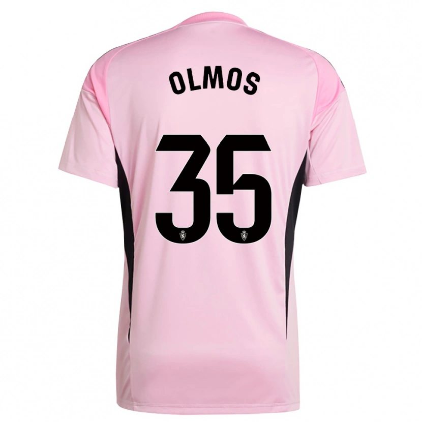 Danxen Mujer Camiseta Lucas Olmos #35 Rosa Claro Negro Portero Equipación 2025/26 La Camisa