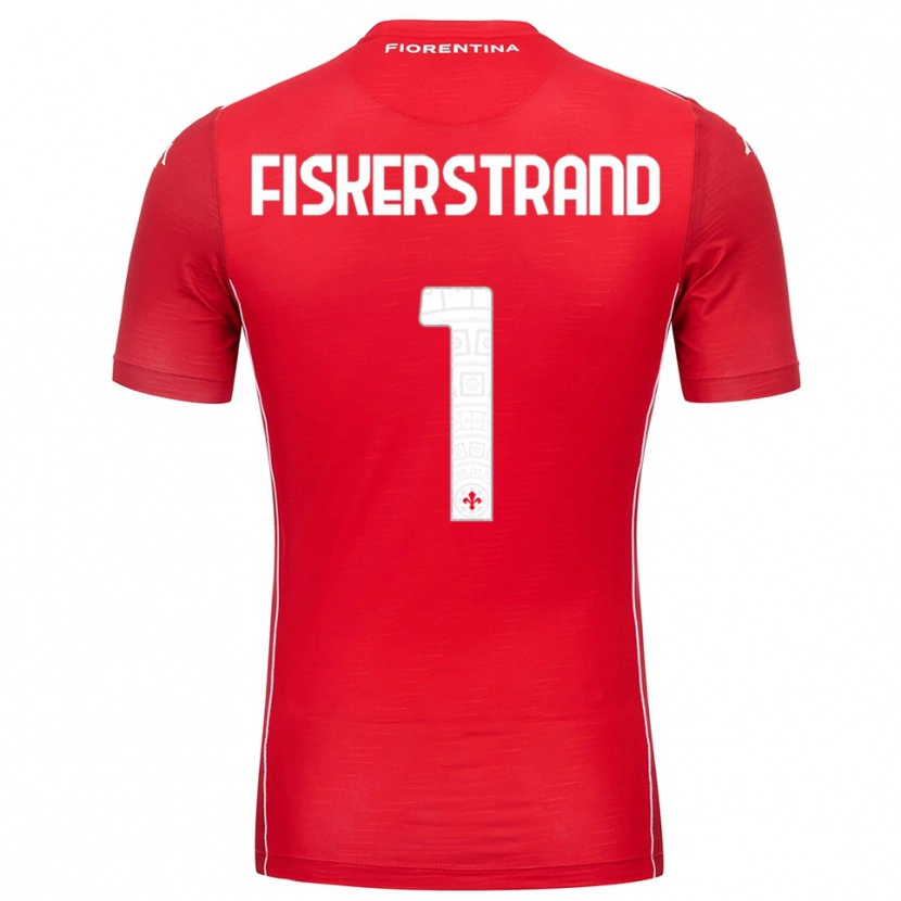 Danxen Mujer Camiseta Cecilie Fiskerstrand #1 Rojo Blanco Portero Equipación 2025/26 La Camisa