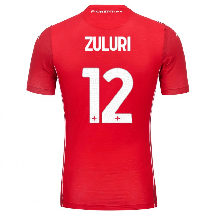 Danxen Mujer Camiseta Athena Zuluri #12 Rojo Blanco Portero Equipación 2025/26 La Camisa