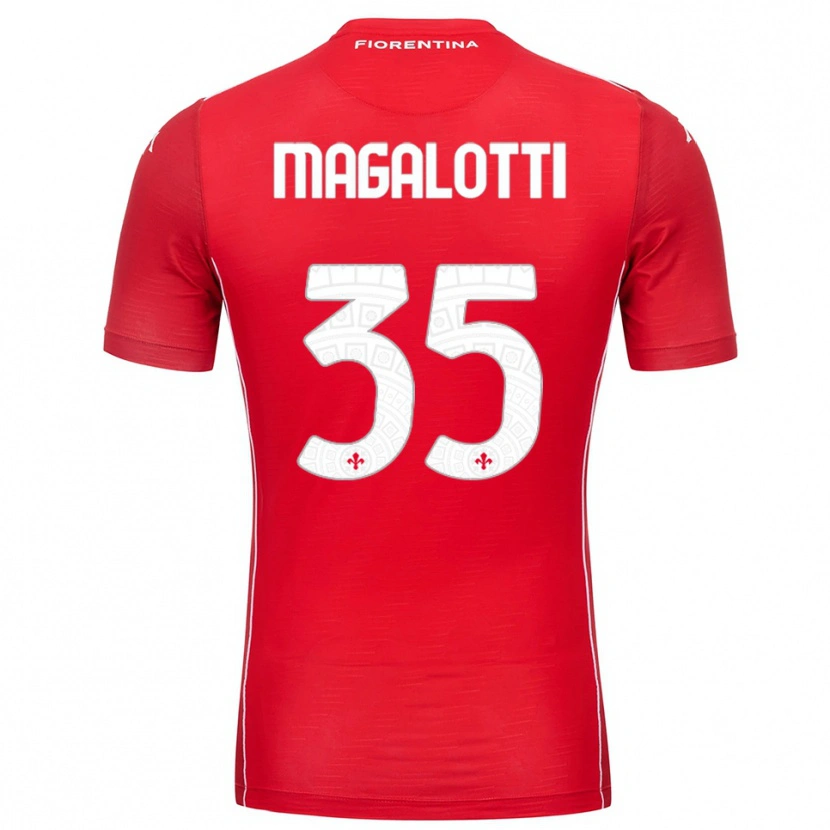 Danxen Mujer Camiseta Mattia Magalotti #35 Rojo Blanco Portero Equipación 2025/26 La Camisa