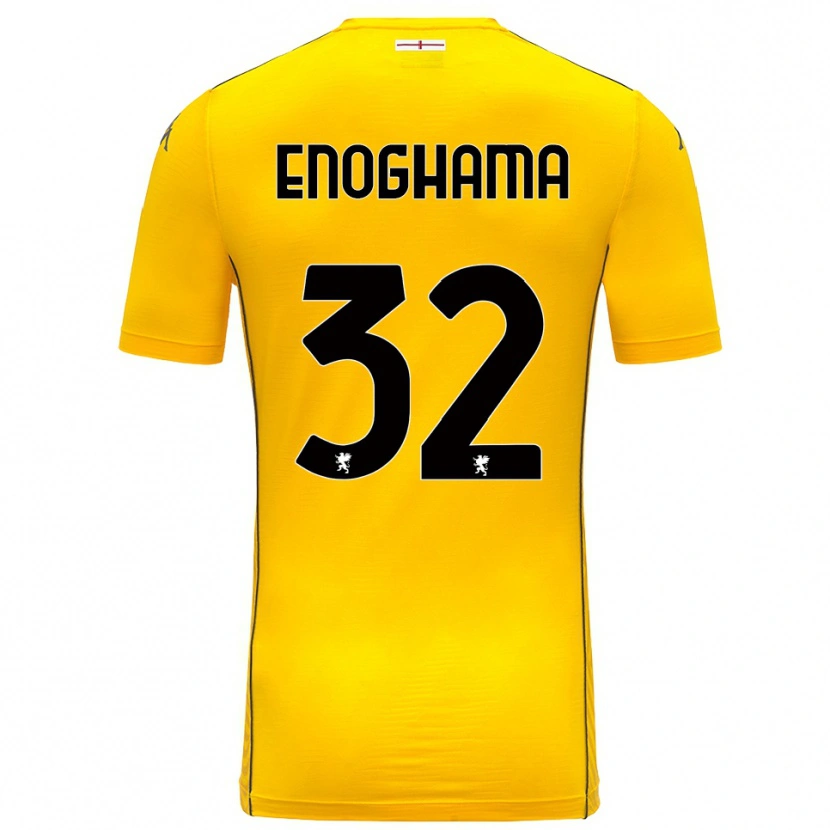 Danxen Mujer Camiseta Isaac Enoghama #32 Amarillo Oscuro Negro Portero Equipación 2025/26 La Camisa