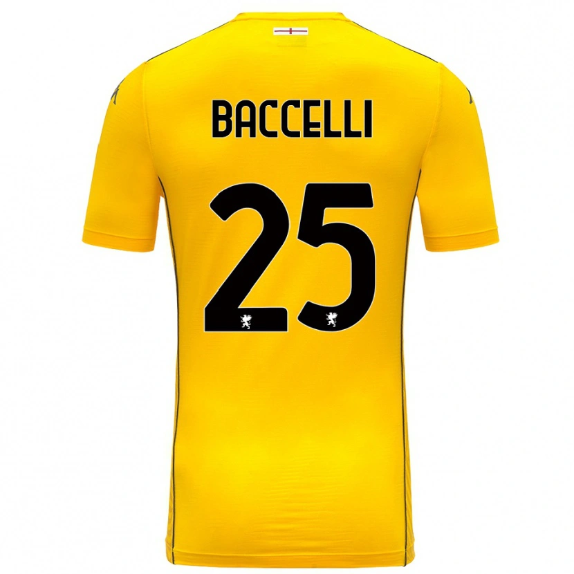 Danxen Mujer Camiseta Pietro Baccelli #25 Amarillo Oscuro Negro Portero Equipación 2025/26 La Camisa