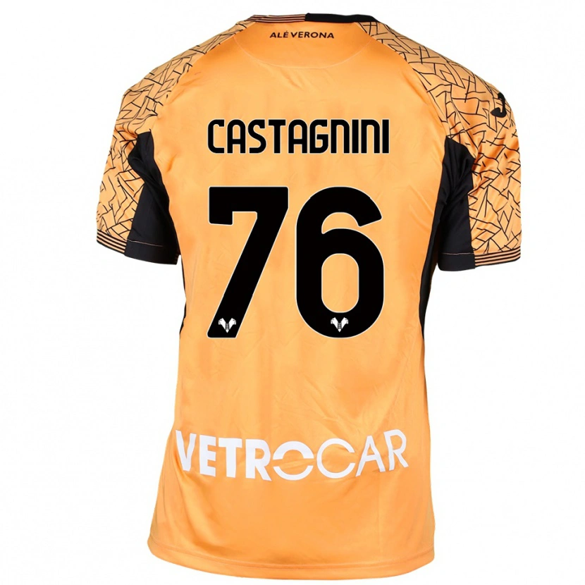 Danxen Mujer Camiseta Mirko Castagnini #76 Naranja Negro Blanco Portero Equipación 2025/26 La Camisa