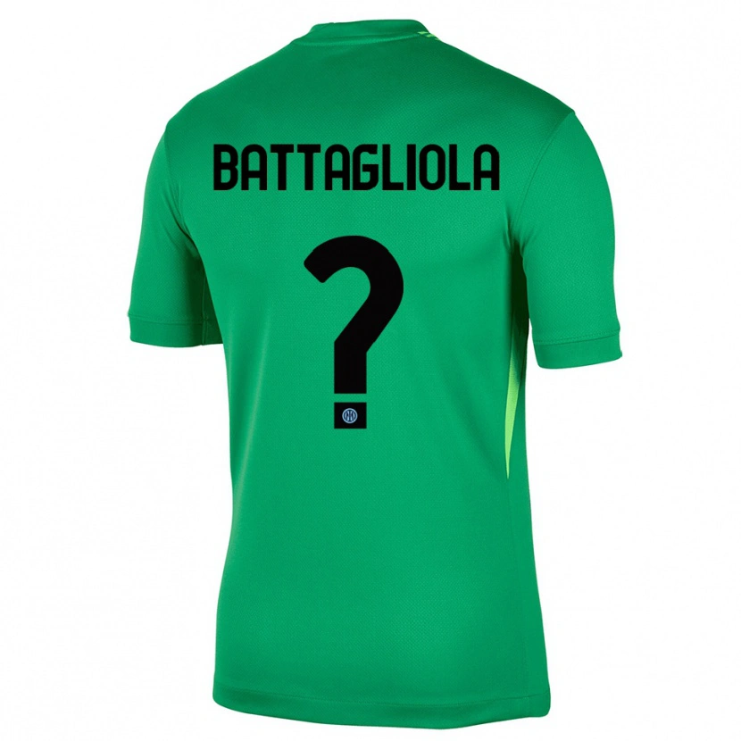 Danxen Mujer Camiseta Lorenzo Battagliola #0 Verde Claro Negro Portero Equipación 2025/26 La Camisa