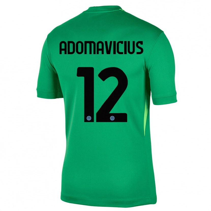 Danxen Mujer Camiseta Henrikas Adomavicius #12 Verde Claro Negro Portero Equipación 2025/26 La Camisa