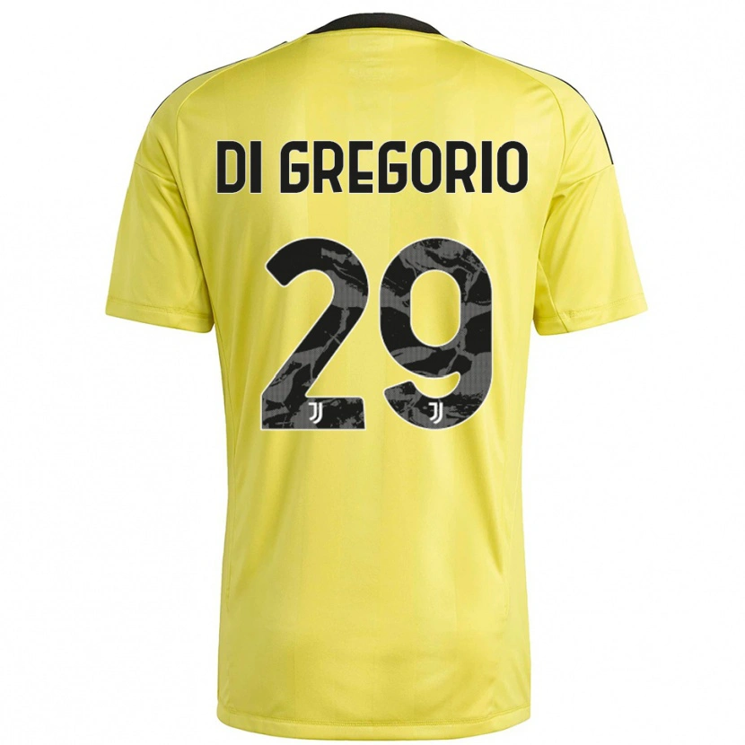 Danxen Mujer Camiseta Michele Di Gregorio #29 Blanco Amarillo Portero Equipación 2025/26 La Camisa