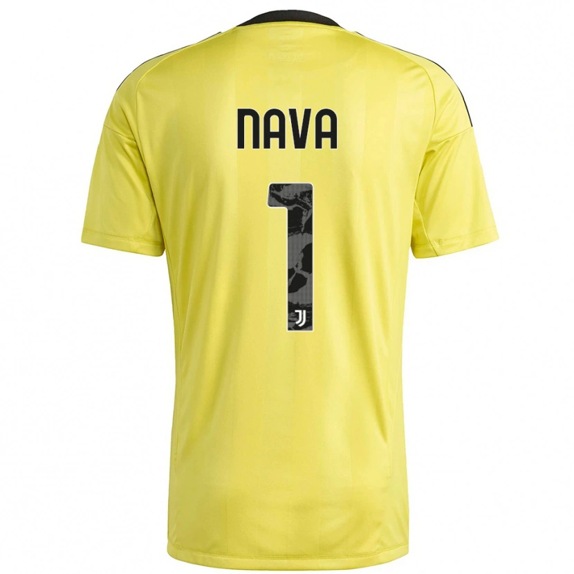 Danxen Mujer Camiseta Sebastiano Nava #1 Blanco Amarillo Portero Equipación 2025/26 La Camisa
