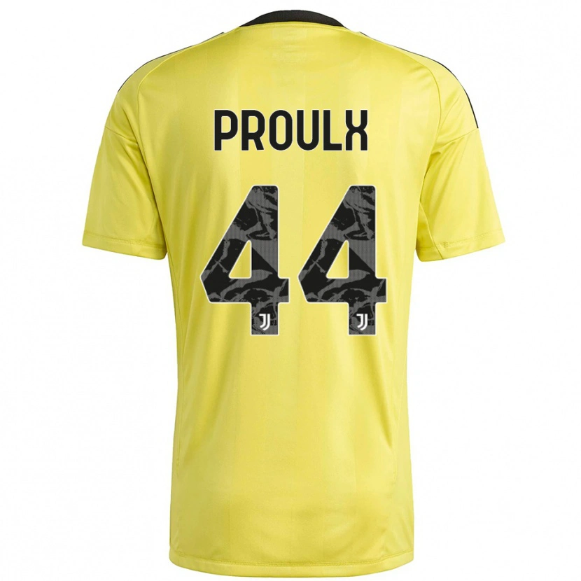 Danxen Mujer Camiseta Lysianne Proulx #44 Blanco Amarillo Portero Equipación 2025/26 La Camisa