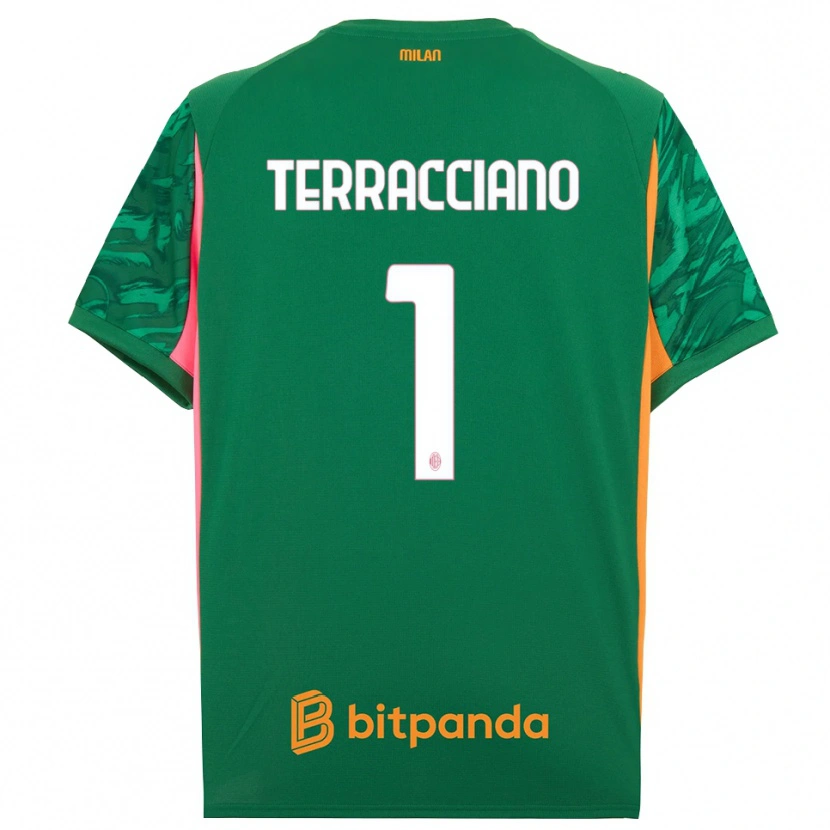 Danxen Mujer Camiseta Pietro Terracciano #1 Verde Naranja Rosa Portero Equipación 2025/26 La Camisa