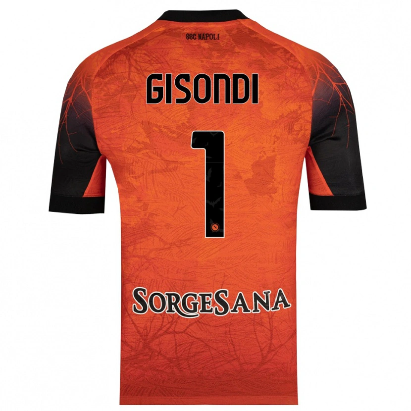 Danxen Mujer Camiseta Francesco Gisondi #1 Naranja Rojo Negro Portero Equipación 2025/26 La Camisa