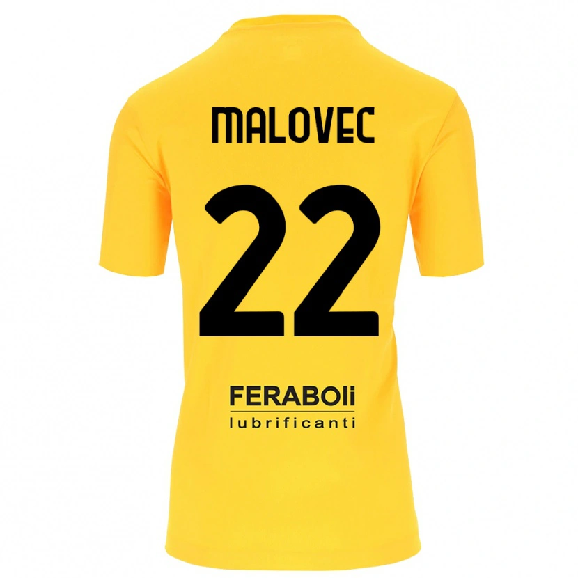 Danxen Mujer Camiseta Adrian Malovec #22 Amarillo Negro Portero Equipación 2025/26 La Camisa