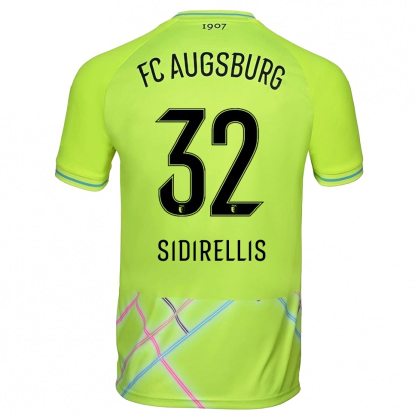 Danxen Mujer Camiseta Konstantinos Sidirellis #32 Verde Amarillo Negro Portero Equipación 2025/26 La Camisa