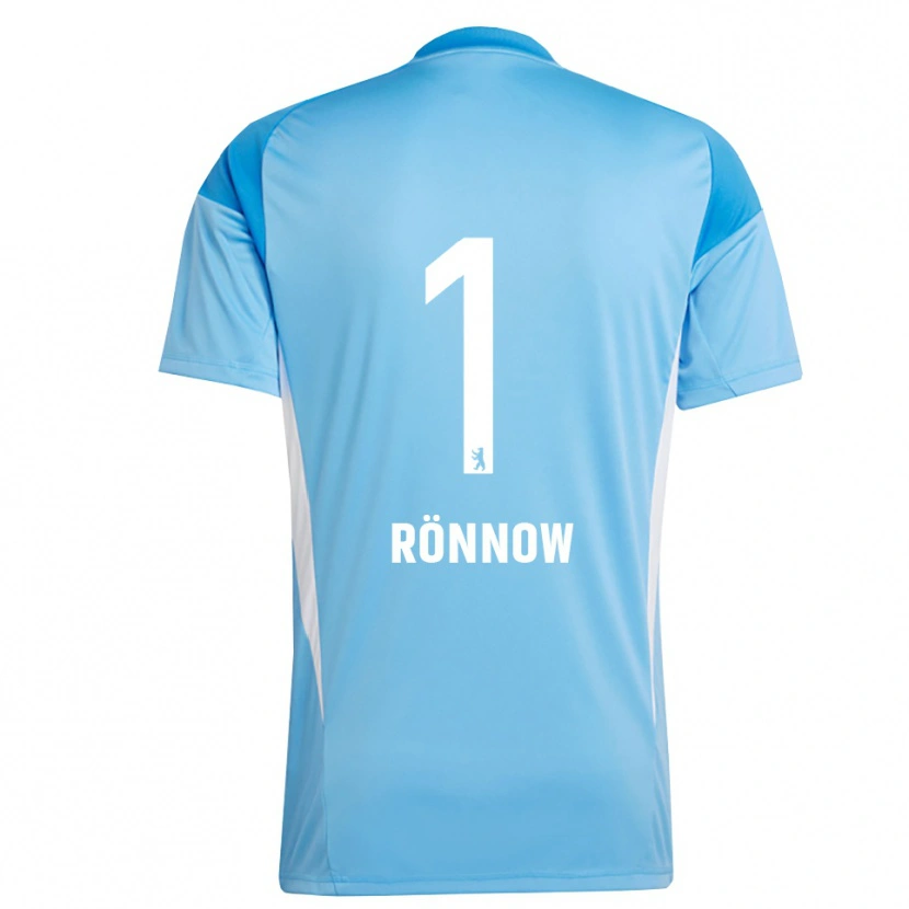 Danxen Mujer Camiseta Frederik Rönnow #1 Azul Negro Portero Equipación 2025/26 La Camisa