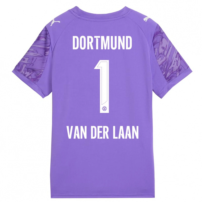 Danxen Mujer Camiseta Laura Van Der Laan #1 Lila Blanco Portero Equipación 2025/26 La Camisa
