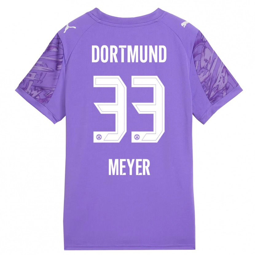 Danxen Mujer Camiseta Alexander Meyer #33 Lila Blanco Portero Equipación 2025/26 La Camisa