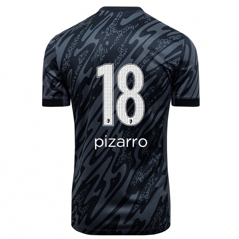 Danxen Mujer Camiseta Théodore Pizarro #18 Negro Blanco Portero Equipación 2025/26 La Camisa