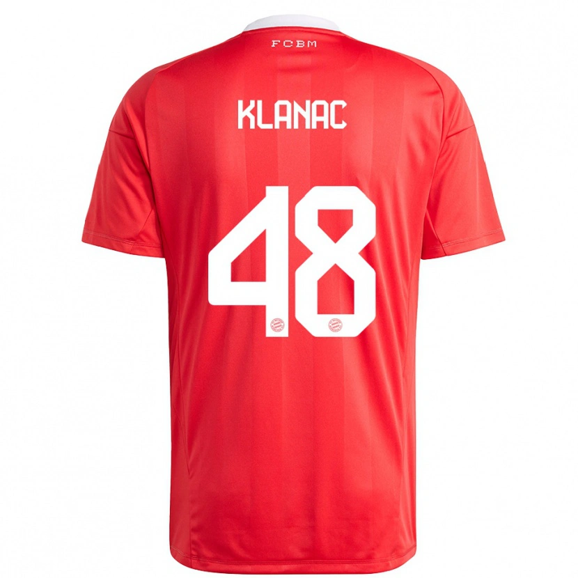 Danxen Mujer Camiseta Leon Klanac #48 Blanco Rojo Portero Equipación 2025/26 La Camisa