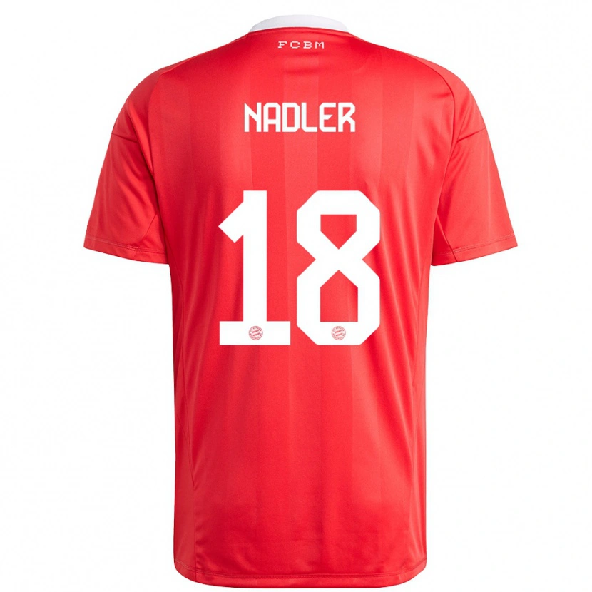 Danxen Mujer Camiseta Luis Nadler #18 Blanco Rojo Portero Equipación 2025/26 La Camisa