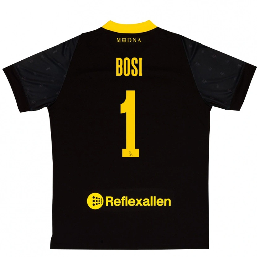Danxen Mujer Camiseta Matteo Bosi #1 Amarillo Negro Portero Equipación 2025/26 La Camisa