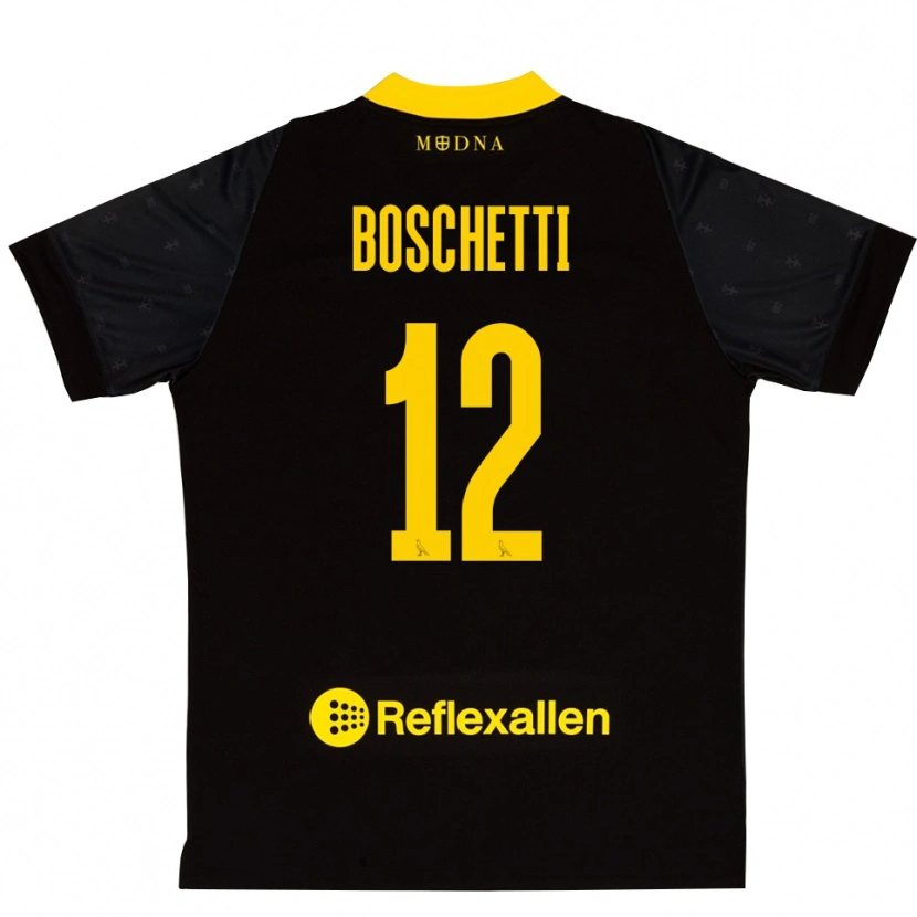 Danxen Mujer Camiseta Matteo Boschetti #12 Amarillo Negro Portero Equipación 2025/26 La Camisa