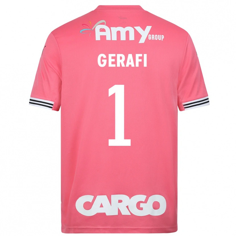 Danxen Mujer Camiseta Yoav Gerafi #1 Blanco Rosa Portero Equipación 2025/26 La Camisa