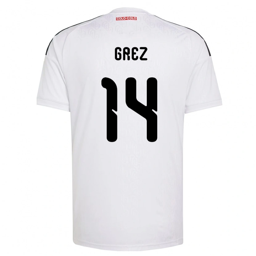 Danxen Niño Camiseta Javiera Grez #14 Blanco Negro 1ª Equipación 2026/27 La Camisa