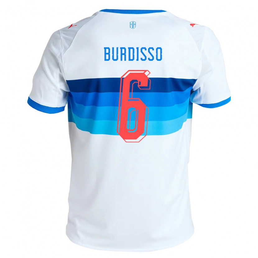 Danxen Niño Camiseta Guillermo Burdisso #6 Blanco Azul Cielo 1ª Equipación 2026/27 La Camisa