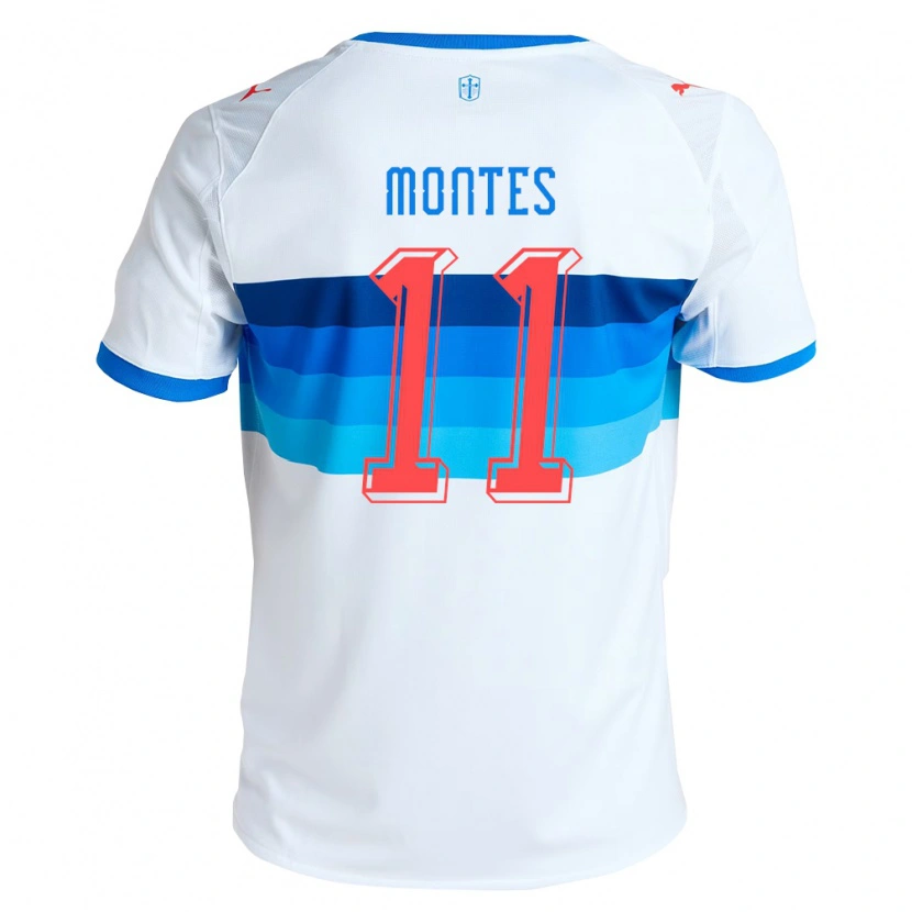 Danxen Niño Camiseta Clemente Montes #11 Blanco Azul Cielo 1ª Equipación 2026/27 La Camisa