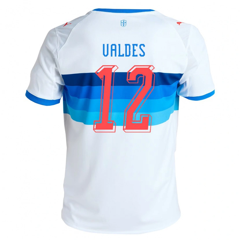 Danxen Niño Camiseta Francisco Valdés #12 Blanco Azul Cielo 1ª Equipación 2026/27 La Camisa