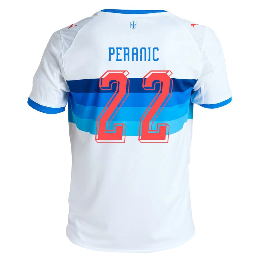 Danxen Niño Camiseta Nicolás Peranic #22 Blanco Azul Cielo 1ª Equipación 2026/27 La Camisa