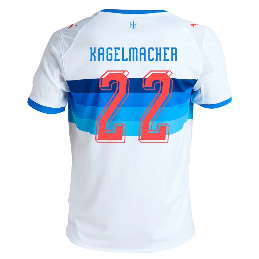 Danxen Niño Camiseta Gary Kagelmacher #22 Blanco Azul Cielo 1ª Equipación 2026/27 La Camisa