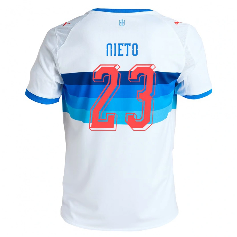 Danxen Niño Camiseta Byron Nieto #23 Blanco Azul Cielo 1ª Equipación 2026/27 La Camisa