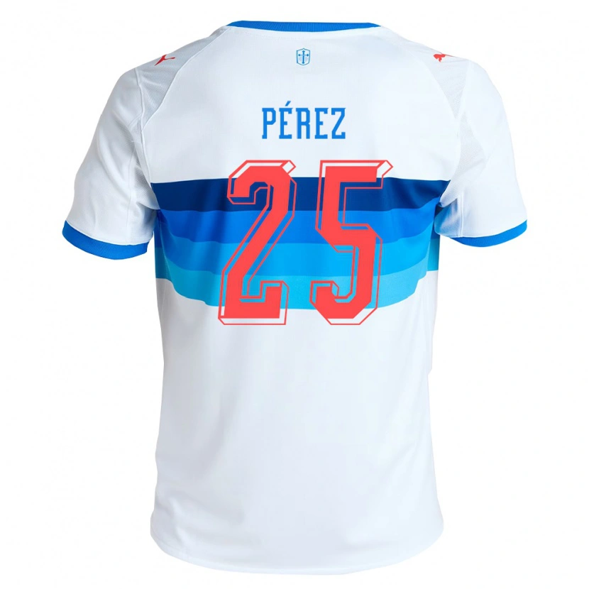 Danxen Niño Camiseta Sebastián Pérez #25 Blanco Azul Cielo 1ª Equipación 2026/27 La Camisa