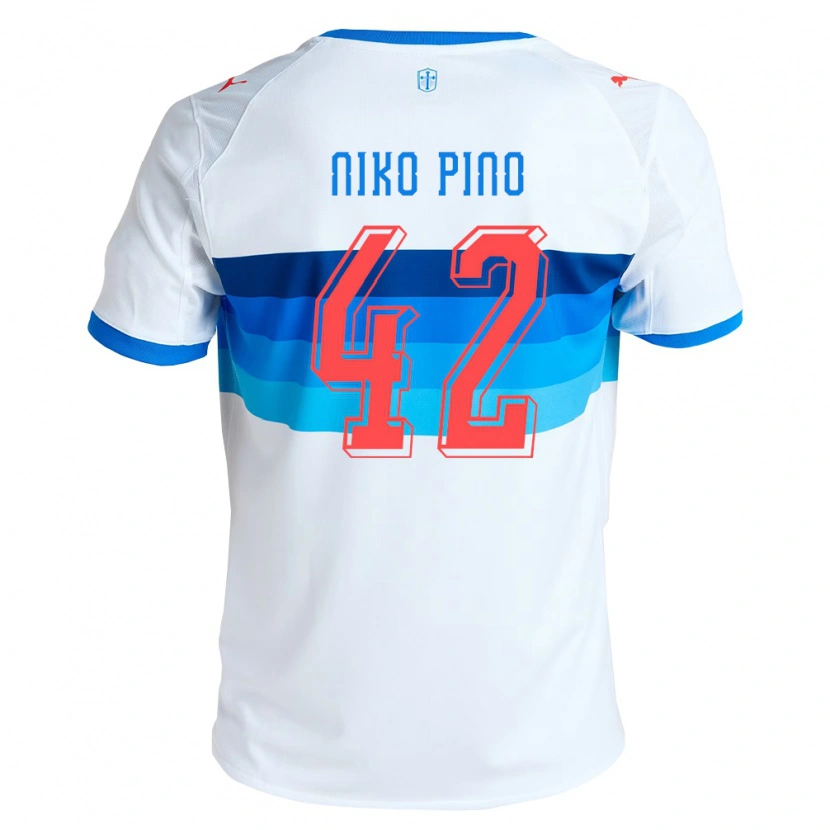 Danxen Niño Camiseta Nickolas Pino #42 Blanco Azul Cielo 1ª Equipación 2026/27 La Camisa