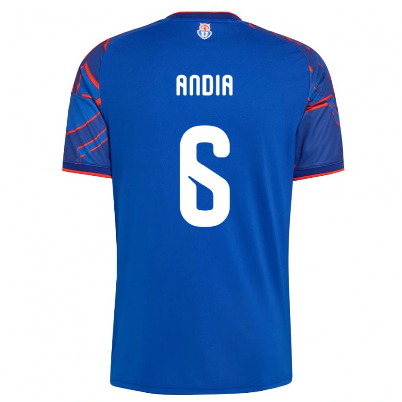 Danxen Niño Camiseta Yonathan Andía #6 Azul Real Rojo 1ª Equipación 2026/27 La Camisa