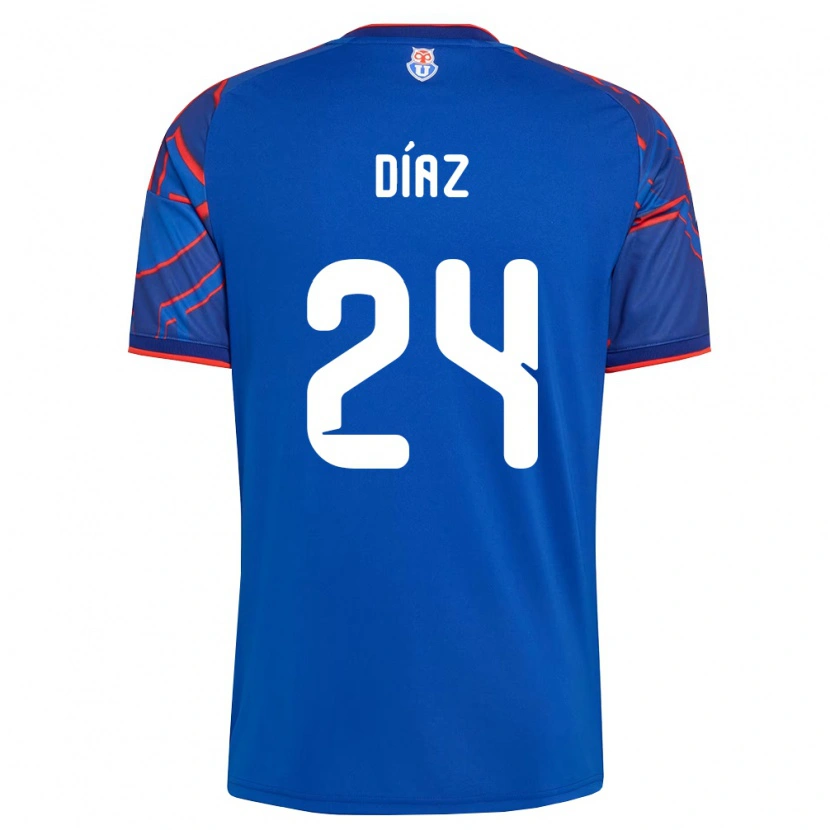 Danxen Niño Camiseta Antonio Díaz #24 Azul Real Rojo 1ª Equipación 2026/27 La Camisa