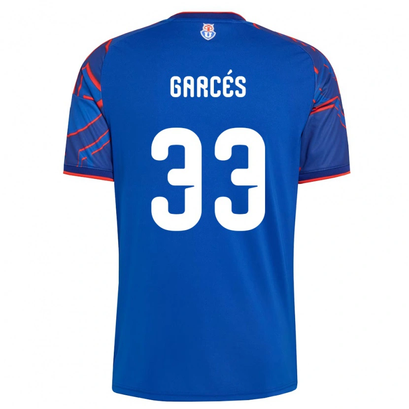Danxen Niño Camiseta Simón Garcés #33 Azul Real Rojo 1ª Equipación 2026/27 La Camisa