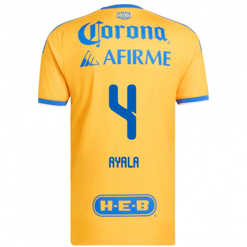 Danxen Niño Camiseta Hugo Ayala #4 Amarillo Azul 1ª Equipación 2026/27 La Camisa