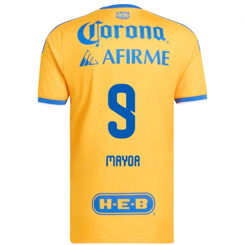 Danxen Niño Camiseta Stephany Mayor #9 Amarillo Azul 1ª Equipación 2026/27 La Camisa