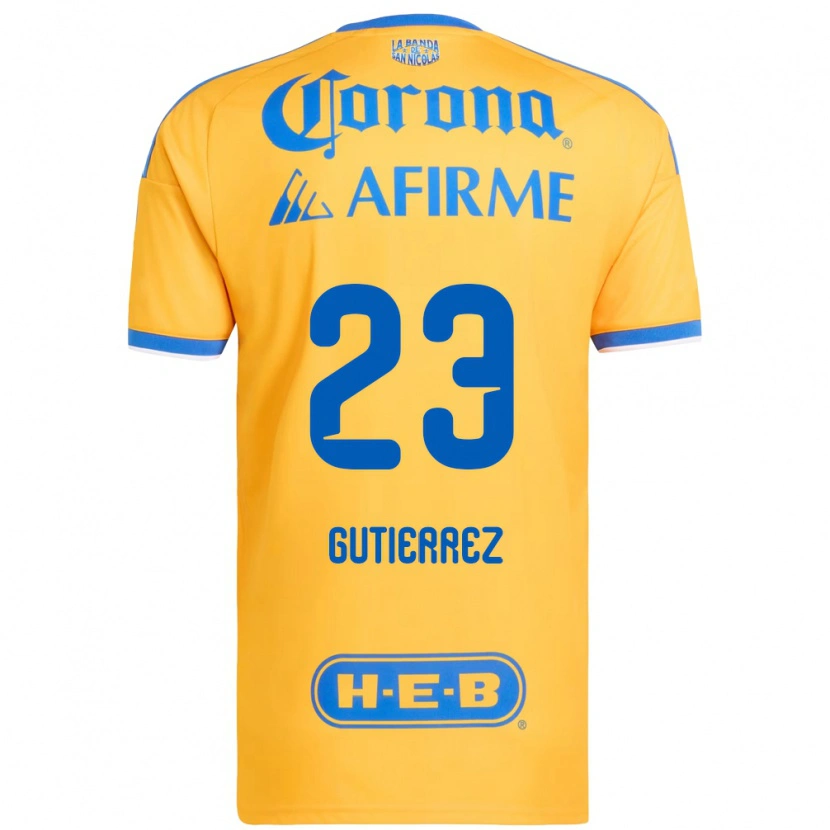 Danxen Niño Camiseta Jana Gutierrez #23 Amarillo Azul 1ª Equipación 2026/27 La Camisa