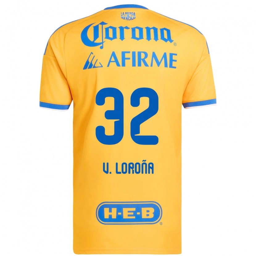 Danxen Niño Camiseta Vladímir Loroña #32 Amarillo Azul 1ª Equipación 2026/27 La Camisa