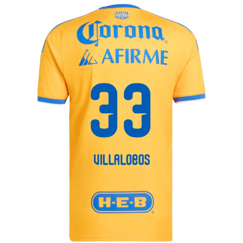 Danxen Niño Camiseta Vania Villalobos #33 Amarillo Azul 1ª Equipación 2026/27 La Camisa